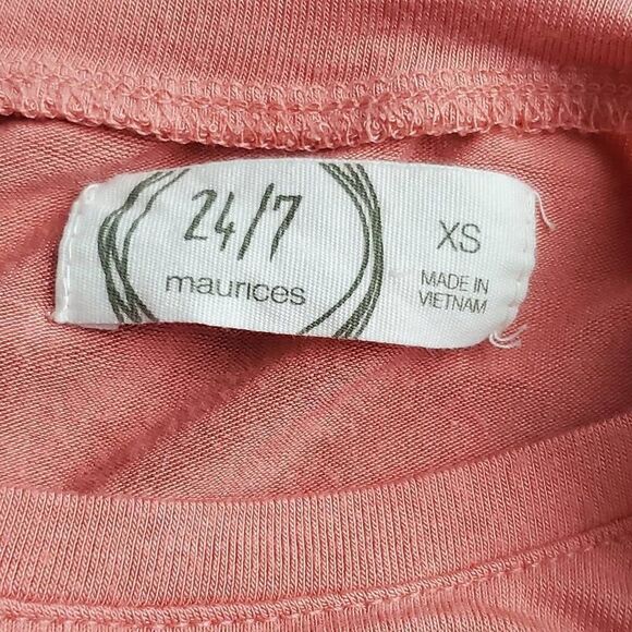 Maurices 24/7 Women’s XS Sleeveless Coral Pink Midi Dress Elastic Waist Rayon Sp - Picture 5 of 7